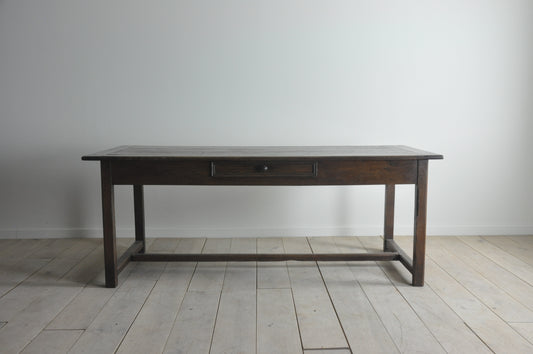 French dark oak antique refectory table