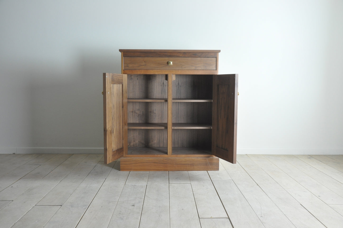 Bespoke american walnut tall side cabinet