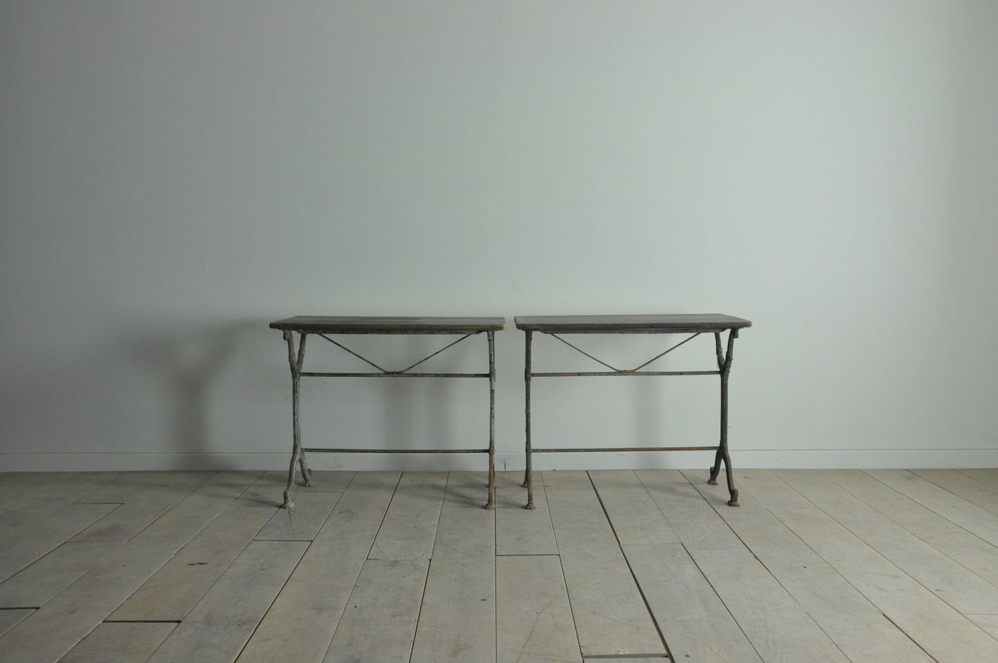 Pair of old French garden tables