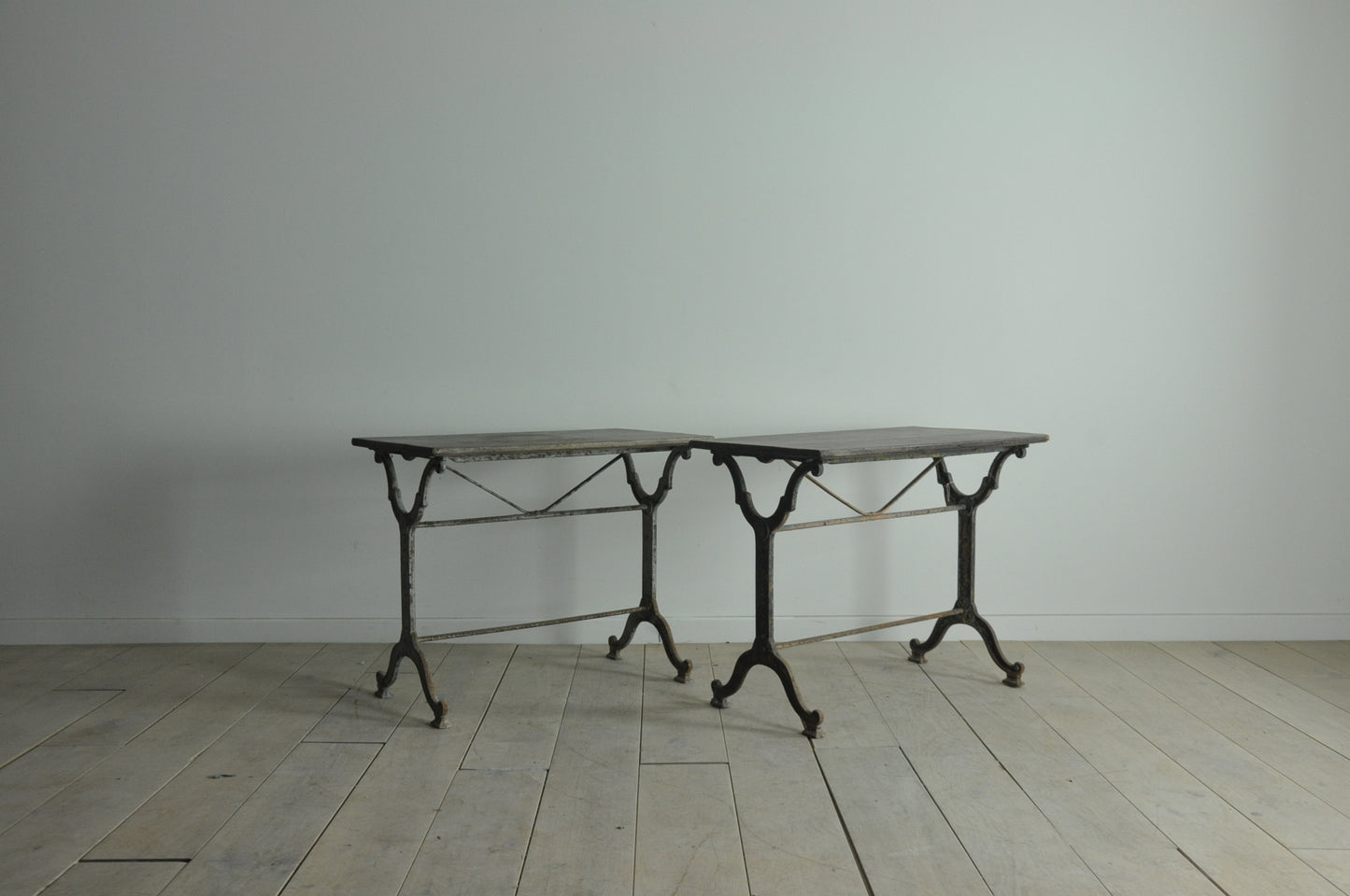 Pair of old French garden tables