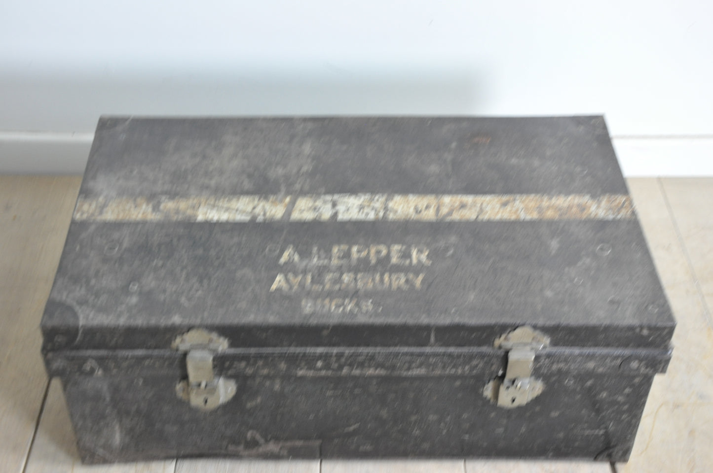 Old metal army trunk "A Lepper"