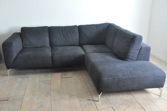Natuzzi charcoal corner sofa