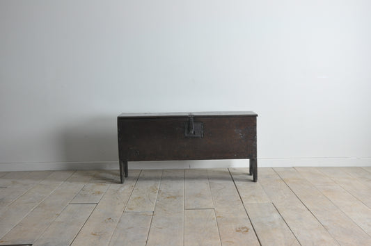 Late C16th dark oak coffer