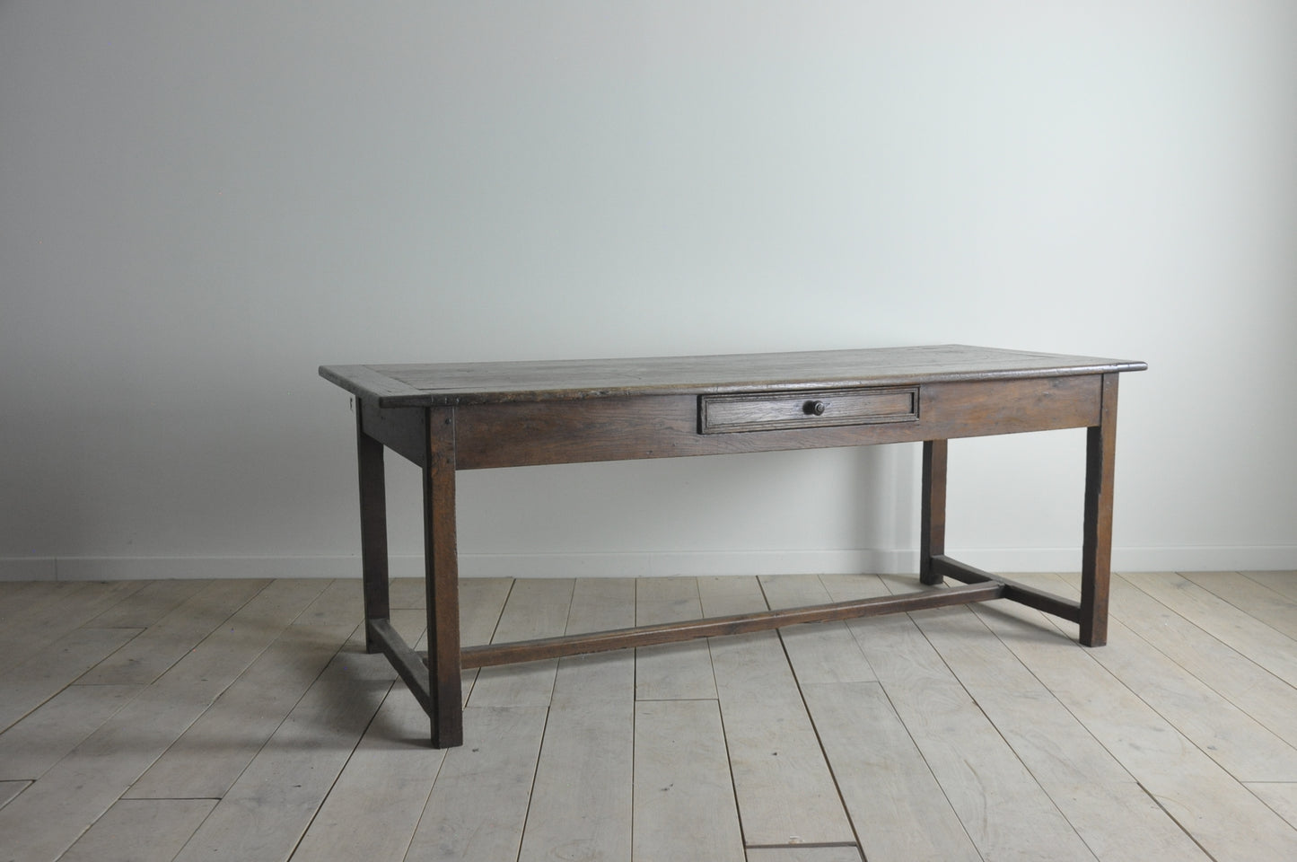 French dark oak antique refectory table