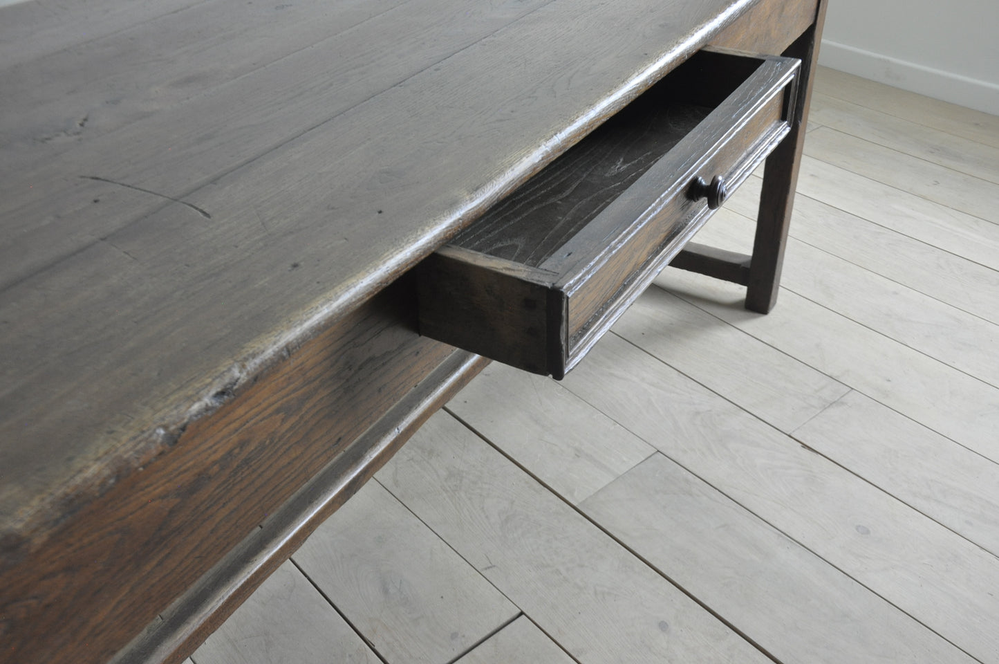 French dark oak antique refectory table