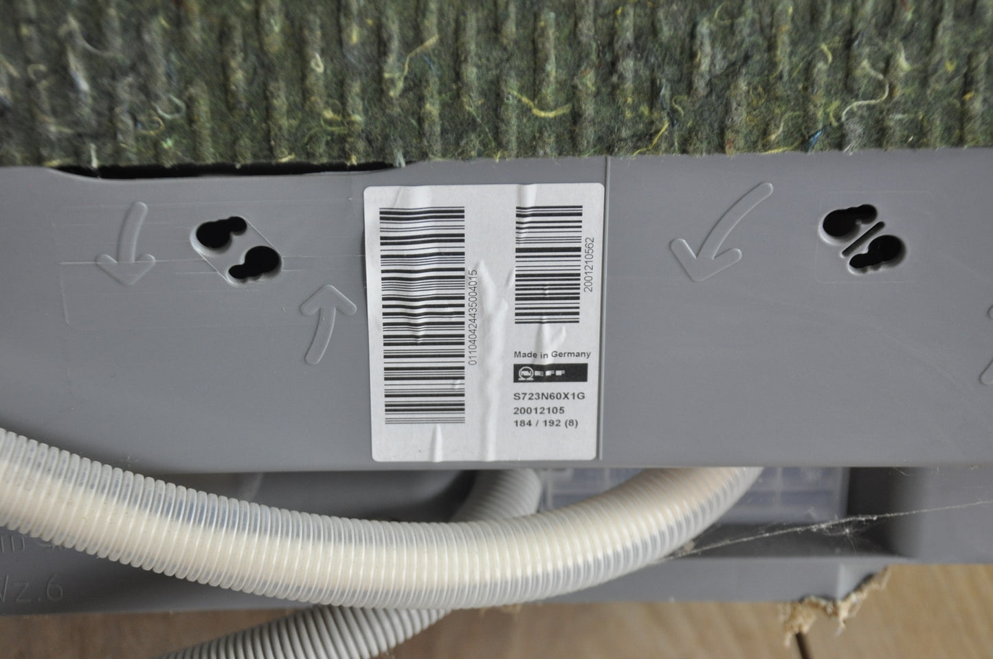 Neff S723N60X1G integrated dishwasher