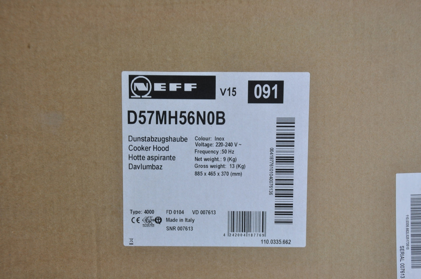 Neff D57MH56N0B cooker hood