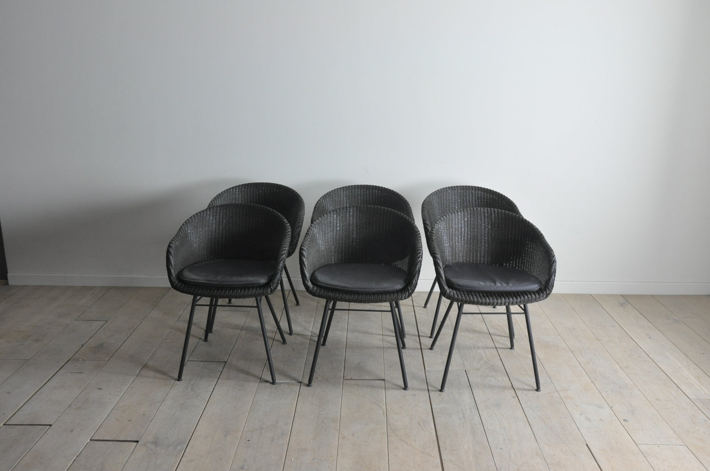 Vincent Sheppard Joe Lloyd Loom dining chair with black leather seat pad