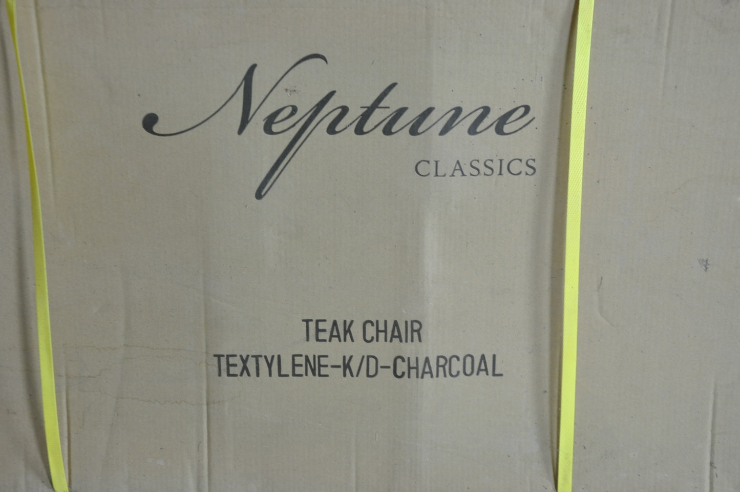 Neptune teak carver chair with black textylene seat and back