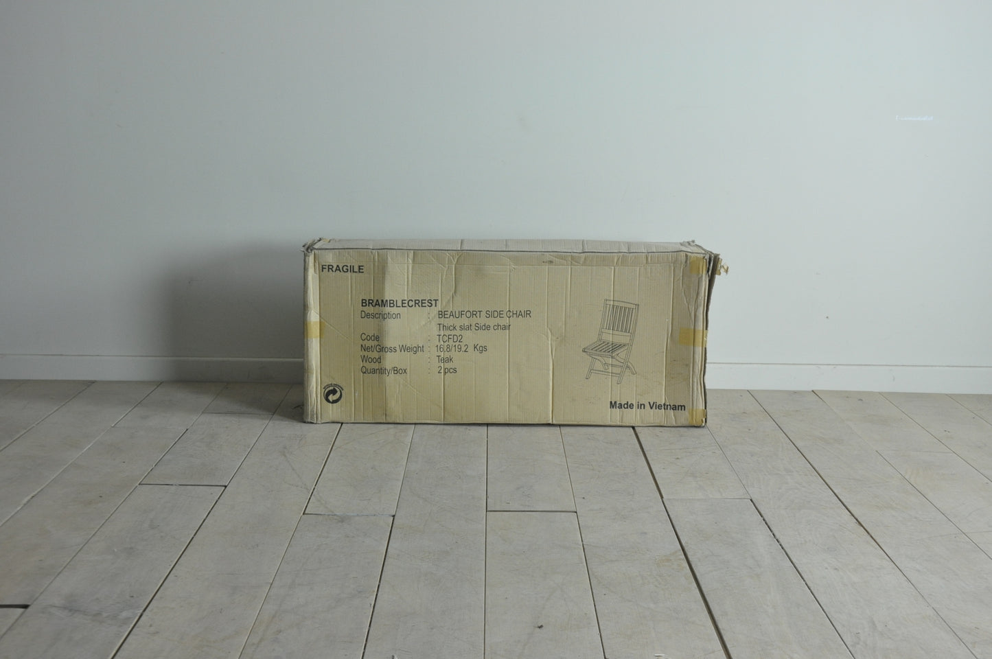 Bramblecrest Beaufort folding teak side chair without arms