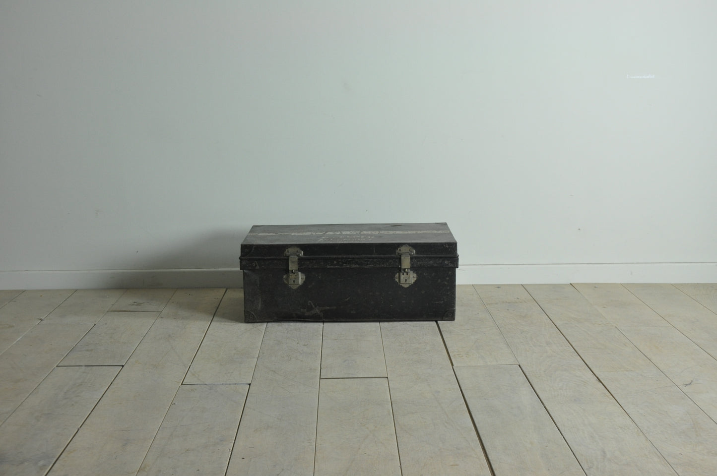 Old metal army trunk "A Lepper"