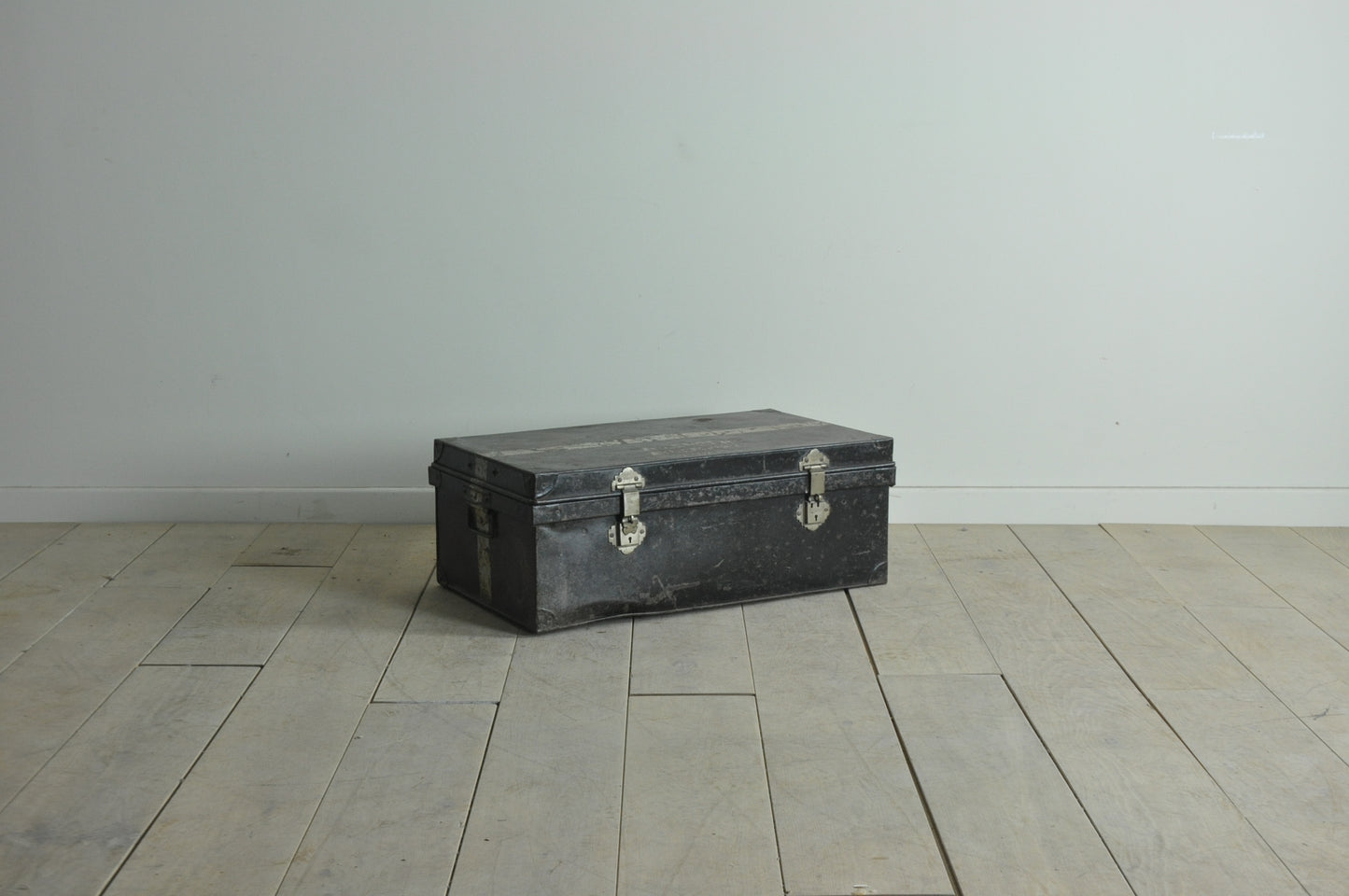 Old metal army trunk "A Lepper"