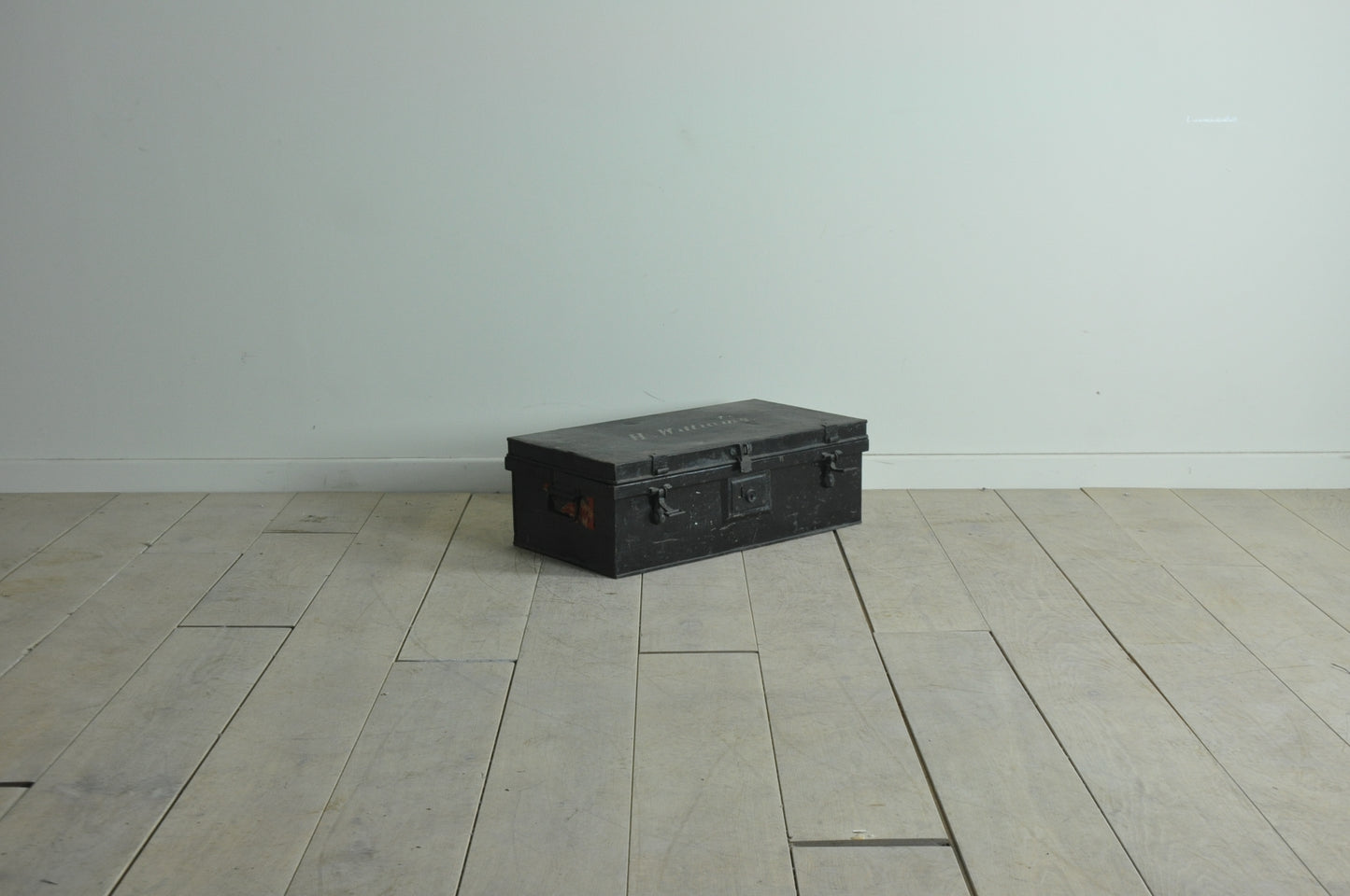 Old metal army trunk "H Williams"